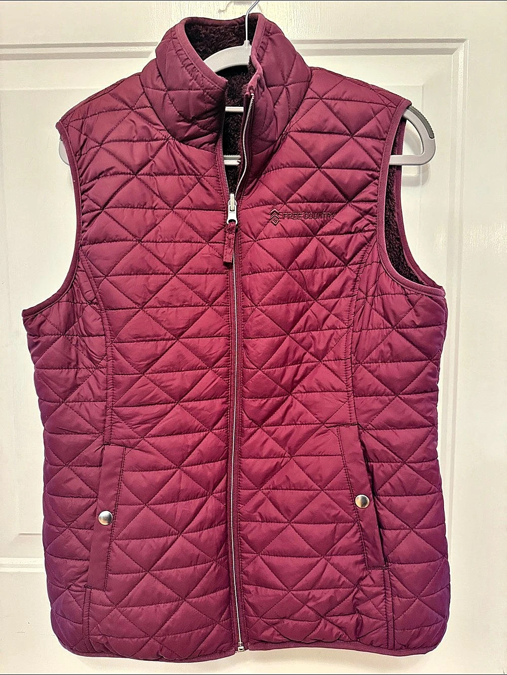 Free Country Quilted Vest in Purple Size Medium